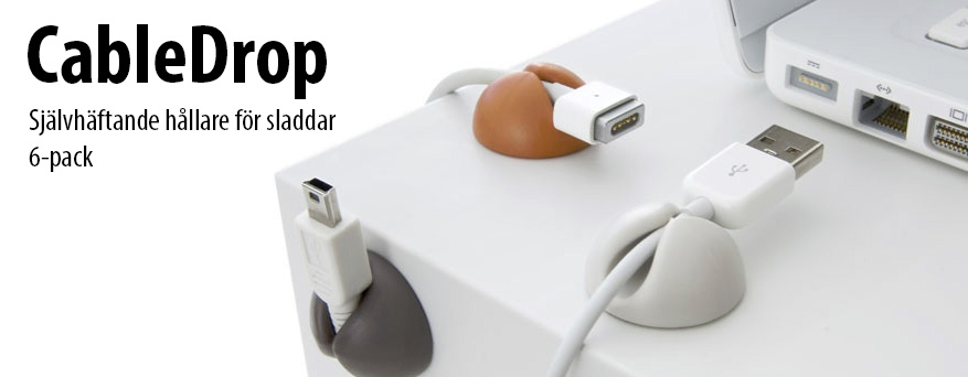Bluelounge CableDrop håller ordning på alla dina lösa sladdar!