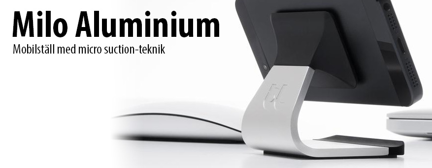 Bluelounge Milo Aluminium - mobilställ med micro-suction.