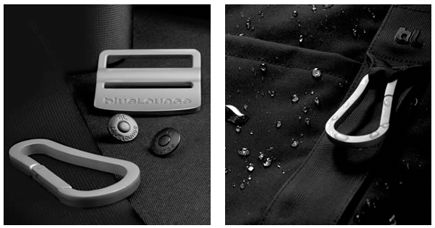 Aluminium spännen, karbinhakar - Vattentätt