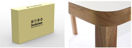 StudioDesk levereras i en enda kartong